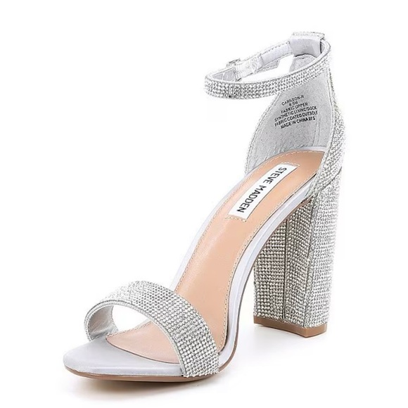 Steve Madden Carrson Rhinestone Ankle Strap Dress Sandals New!